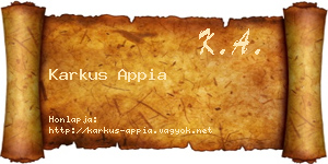 Karkus Appia névjegykártya